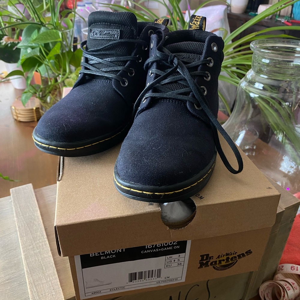 Dr. Martens Black Canvas Boots